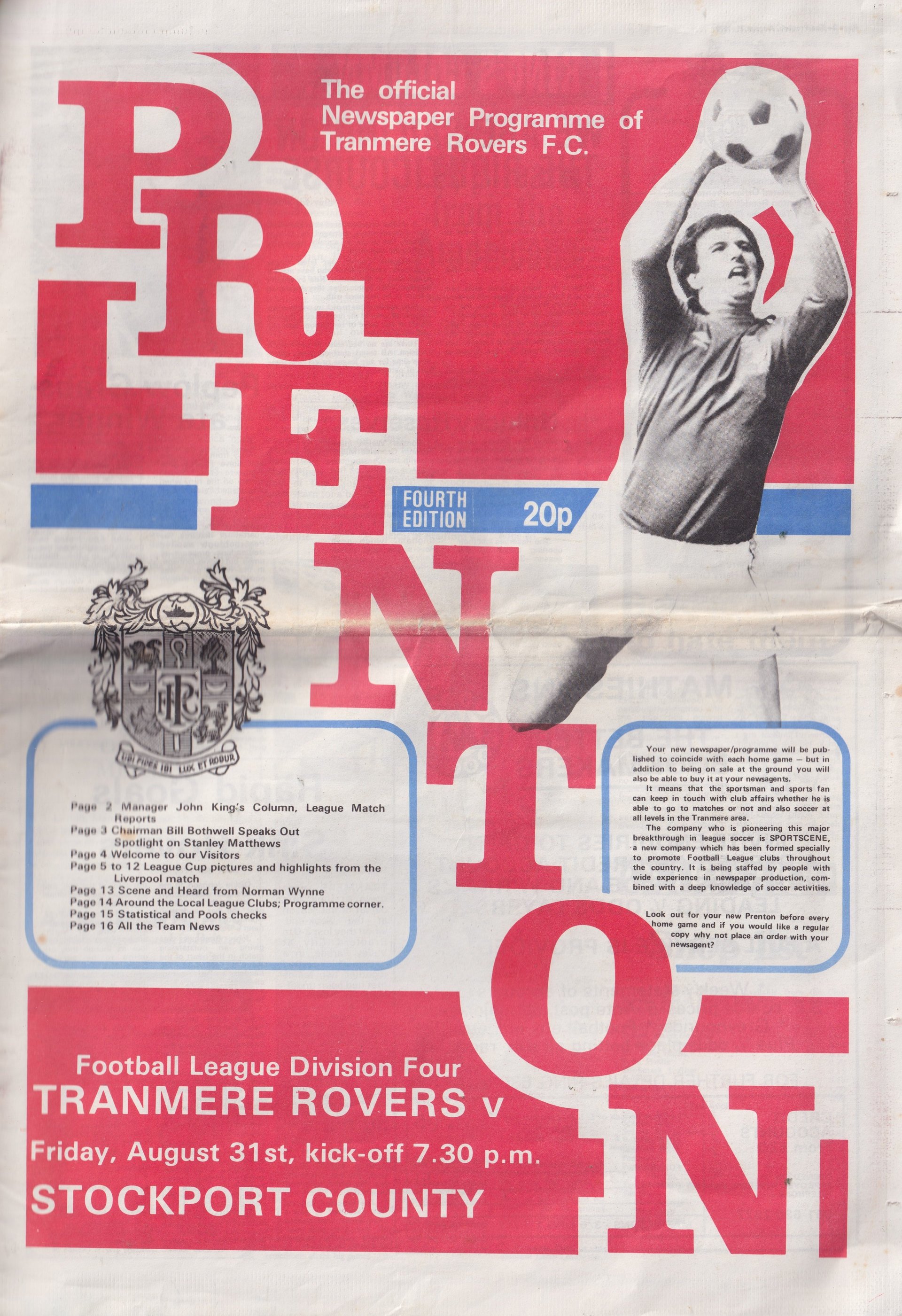 Tranmere Rovers v Stockport County match programme